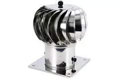 Vinddriven takfläkt Cowl 200 mm RVS inklusive takplåt – 115 m3/h