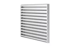 Ytterväggsgaller 400 x 400 aluminium med fasta fläktblad