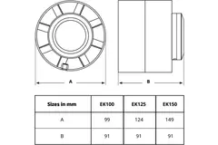 Kanalfläkt i plast diameter 150 mm med timer - EK150T